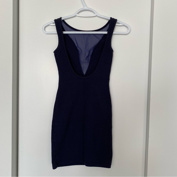 AMERICAN APPAREL Body Con Mesh Low Back Mini Dress - Picture 3 of 3